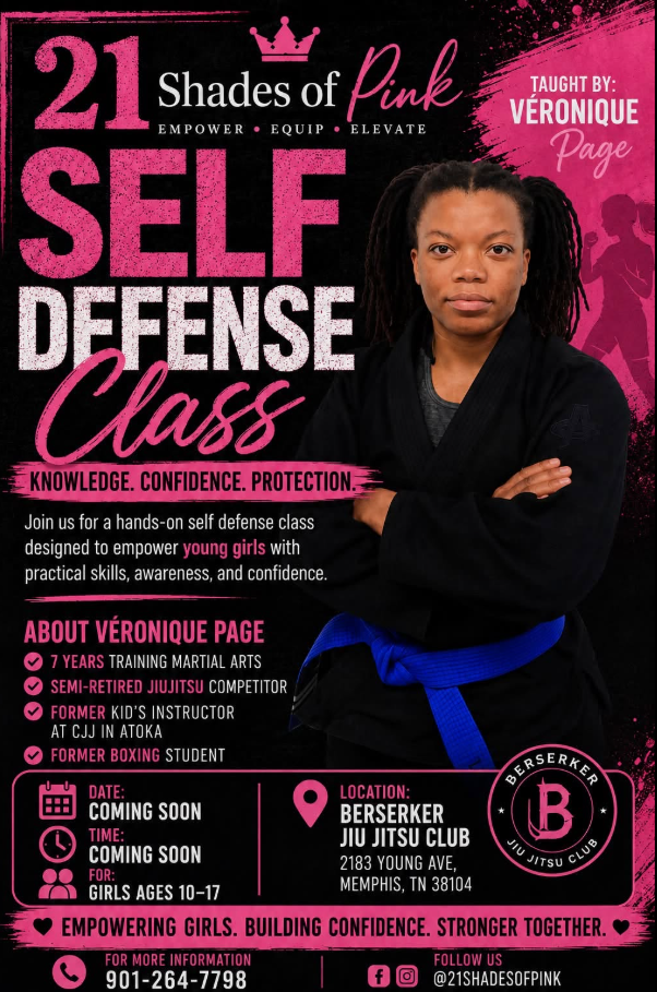Self Defense Class flyer taught by Véronique Page